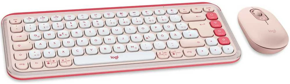 Klaviatūra Logitech POP ICON COMBO Pelė AND KB - ROSE - DEU - CENTRAL-419
