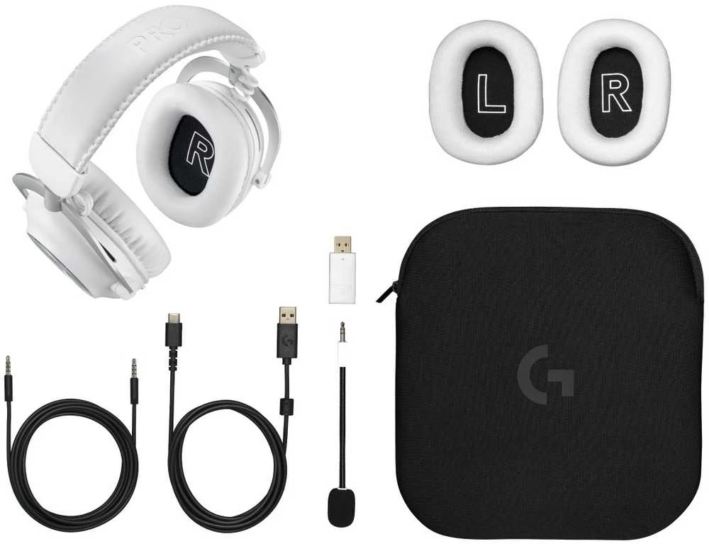 Logitech G Pro X 2 Lightspeed belaidės ausinės žaidimams, Baltos spalvos
