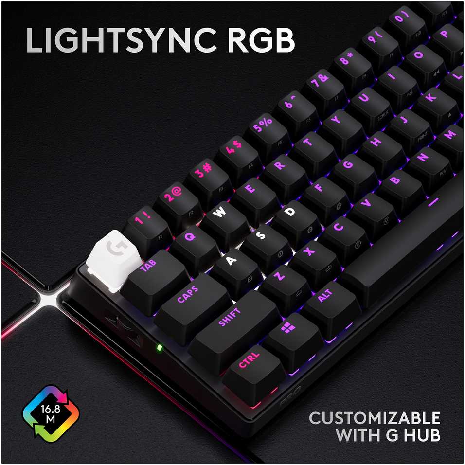 Klaviatūra Logitech PRO X 60 LIGHTSPEED belaidė G KB - TACTILE-Juodas-CH-EMEA28I-935