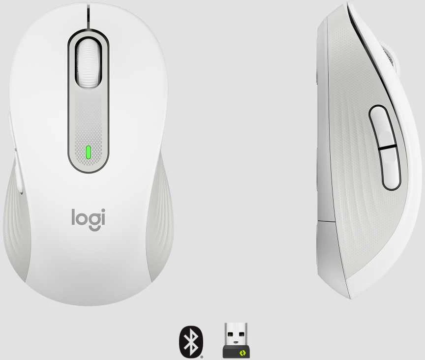 Pelė „Logitech Signature M650 L“ dešiniarankiams skirtas belaidis „Bluetooth 2.4 GHz Bolt USB“ imtuvas, 5 mygtukų