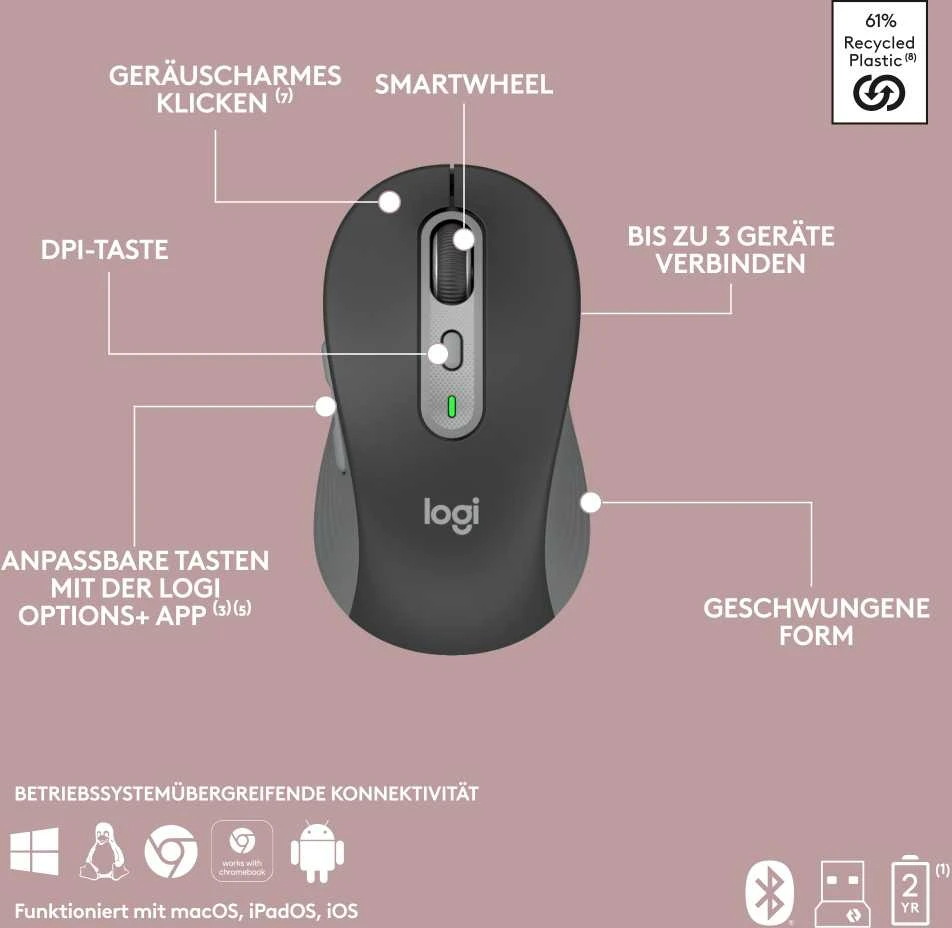 Klaviatūra ir pelė Kit Logitech Signature Slim Combo MK950 Graphite