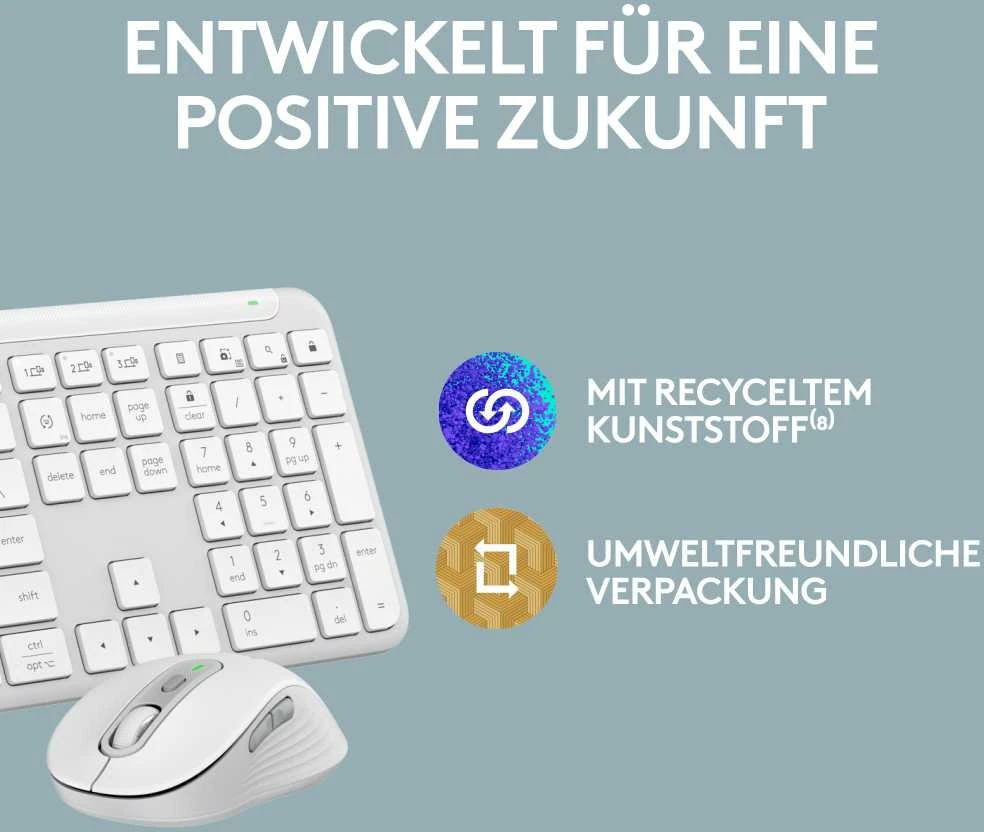 Klaviatūra Logitech Signature Slim Combo MK950 Off - Baltas - DEU - Central-419