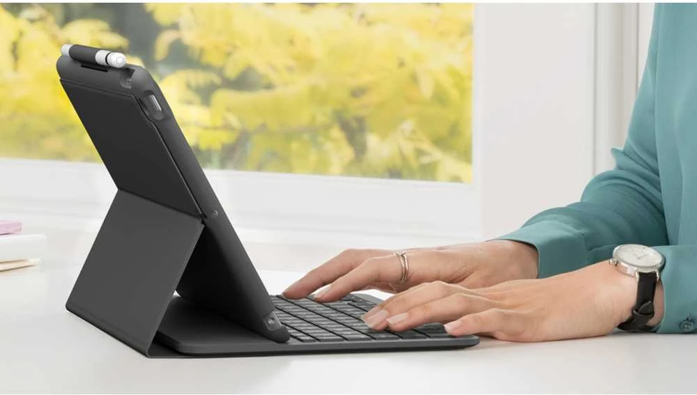Logitech Slim Folio QWERTZ Vokiečių Grafitas „Bluetooth“