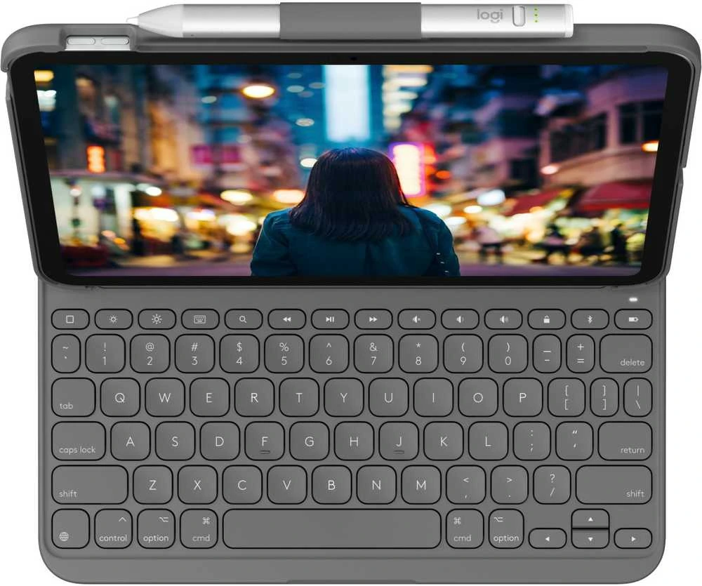 Logitech Logitech Slim Folio Pilkas Bluetooth QWERTZ vokiečių kalba