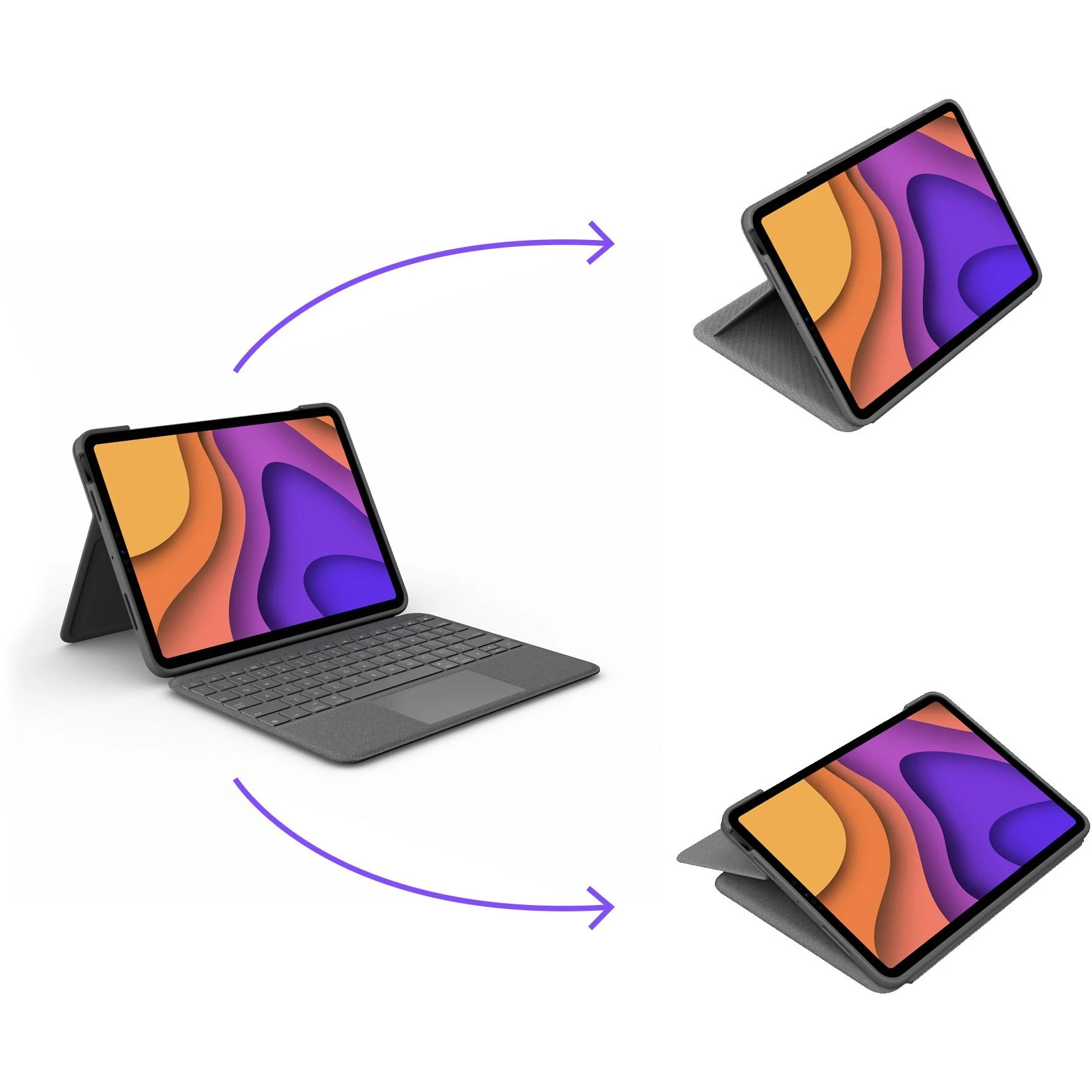Logitech Folio Touch dėklas skirtas iPad Air 4 Gen. (Klaviatūros kalba – Vokiečių)