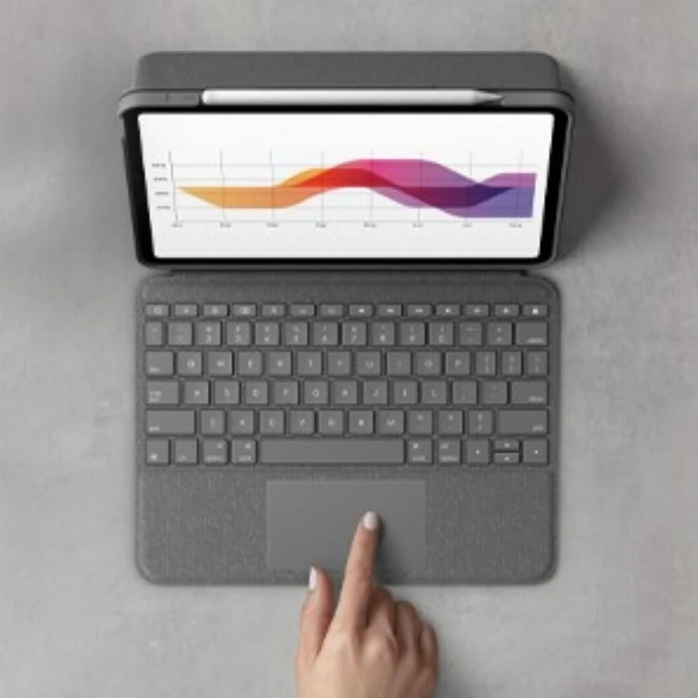 Logitech Folio Touch dėklas skirtas iPad Air 4 Gen. (Klaviatūros kalba – Vokiečių)