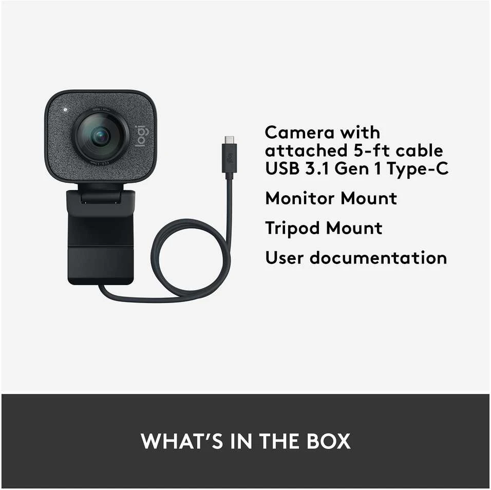 Internetinė kamera Logitech StreamCam FHD 1920 x 1080 pikseliai USB 3.2 Gen 1 (3.1 Gen 1) Juoda