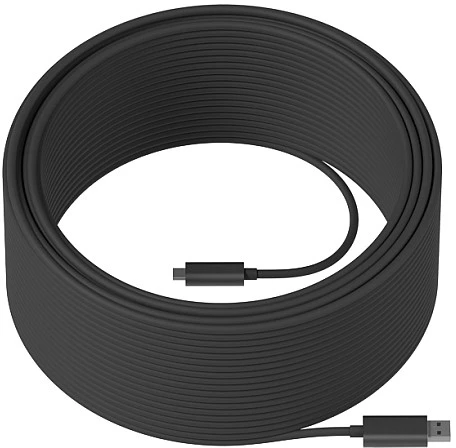 Logitech Strong USB cable USB Type A M to 24 pin USB-C M USB 3.2 45 m plenum Active Optical Cable AOC for Room Solution Huddle