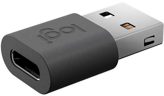 Adapteris USB Logitech 956-000169 USB-A - USB-C Pilka (956-000169)