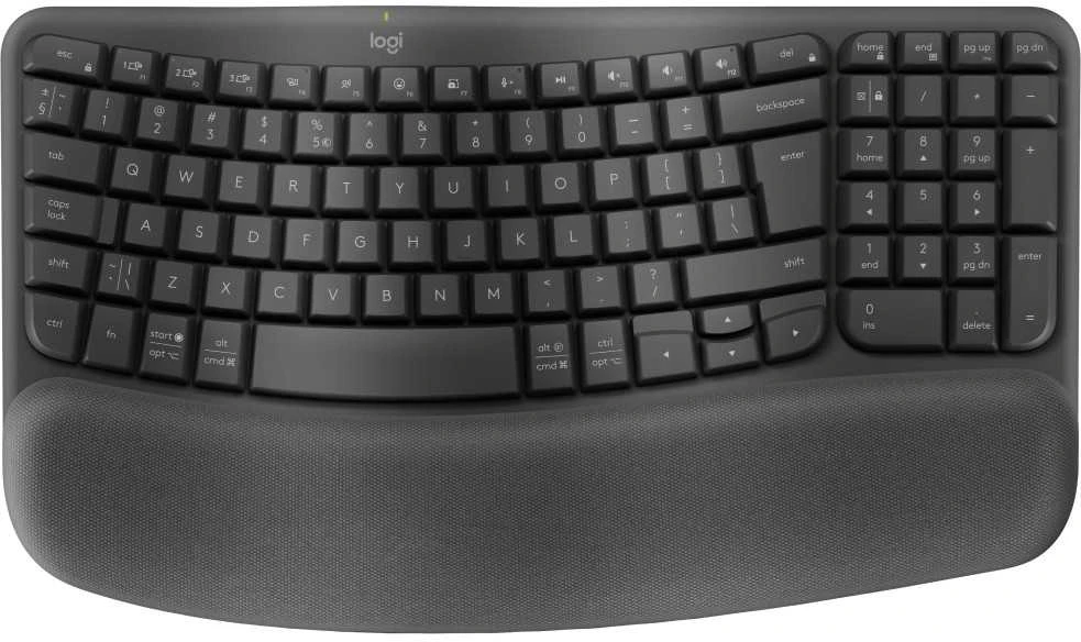 Logitech Wave Keys Belaidė klaviatūra, RF belaidė + Bluetooth, US Int + UKR, Graphite