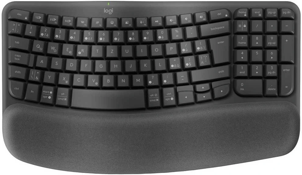 Klaviatūra Logitech WAVE KEYSERGONOMIC KB GRAPHITE - CZE-SKY 2.4GHZ/BT INTNL-973 UNIV