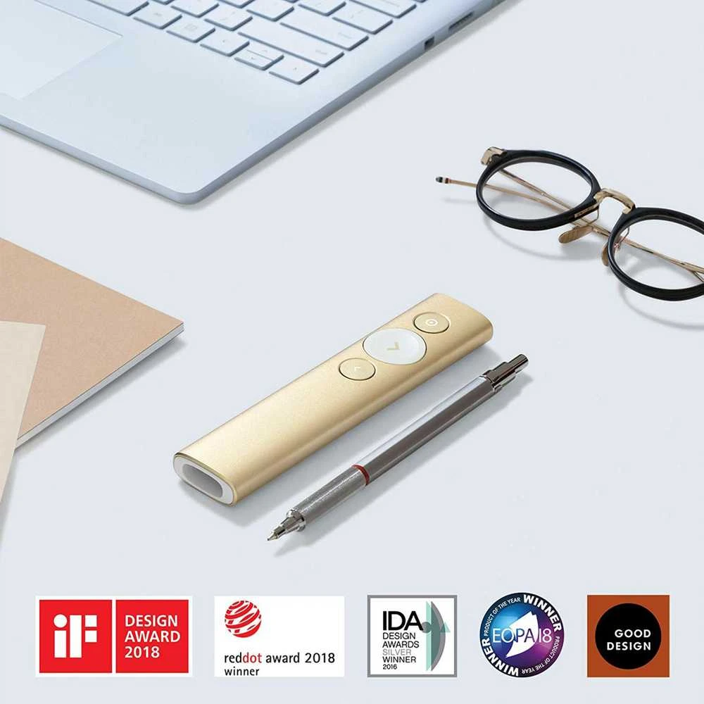 Logitech Spotlight belaidis valdymo pultas pristatymams Bluetooth/RF Auksas