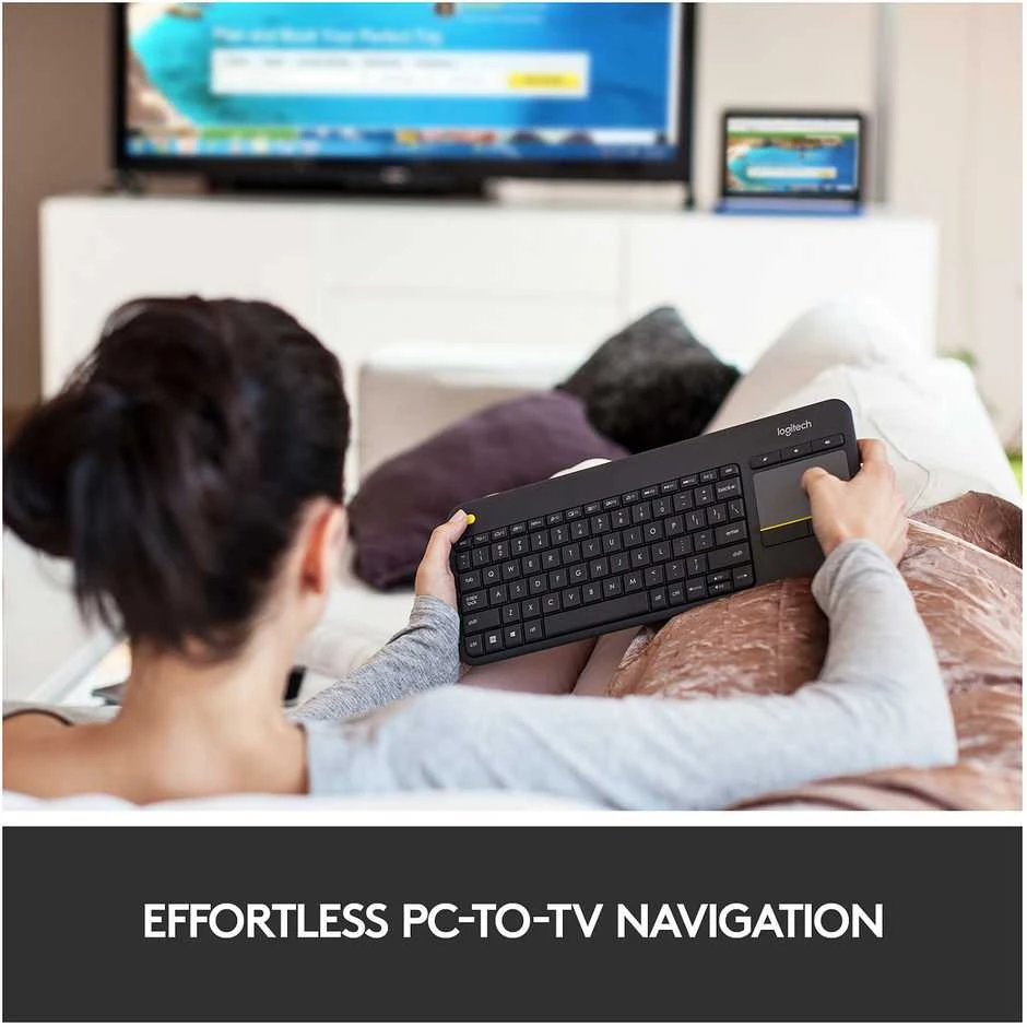 Klaviatūra Logitech WIRELESS TOUCH KEYBRD K400 PLUS - Juodas