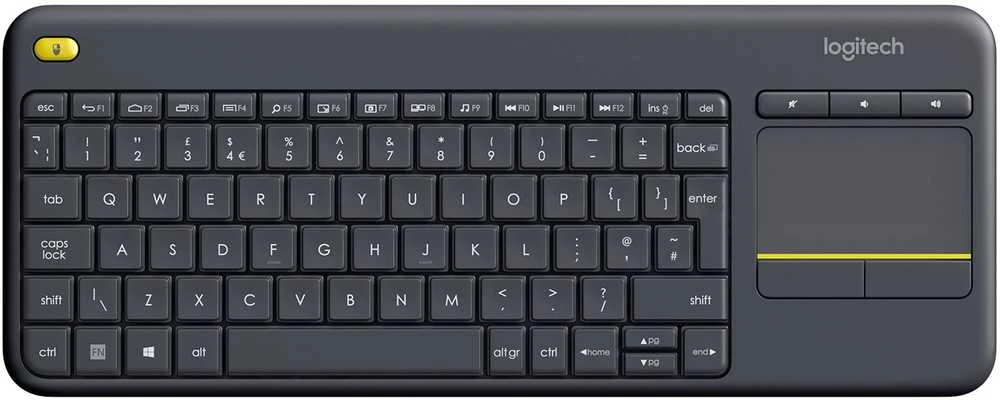 Logitech WIRELESS TOUCH Klaviatūra K400 - PLUS Juodas (CZECH)