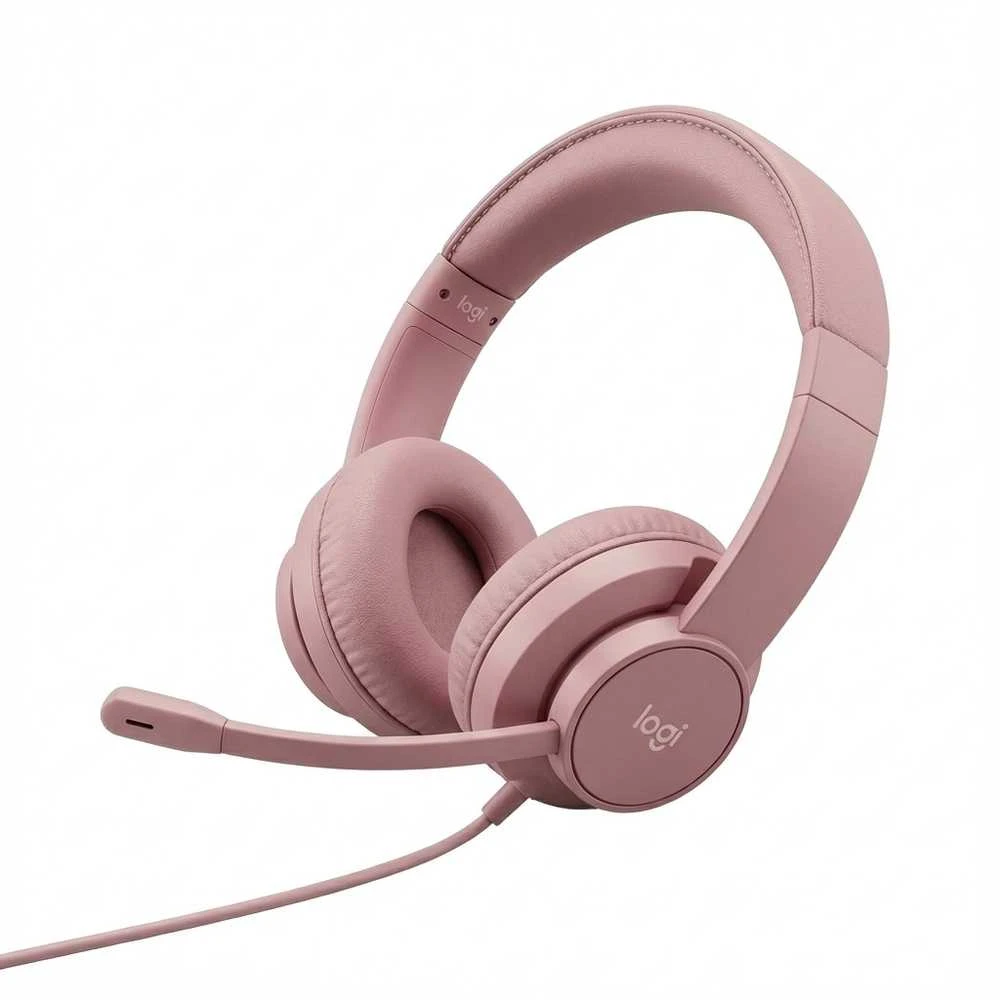 Logitech laidinės ausinės, rausvos spalvos