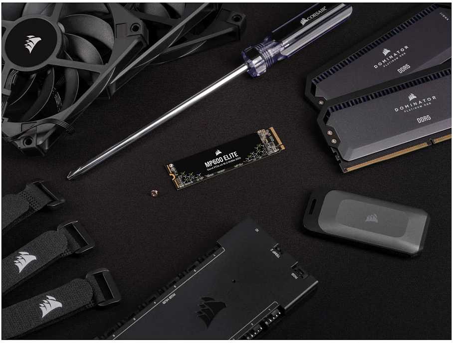 M.2 1TB CORSAIR PCI-E NVMe Gen4 MP600 ELITE mažmeninė prekyba