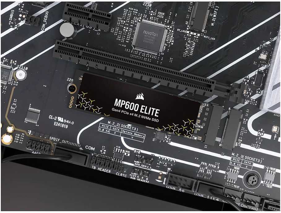 M.2 1TB CORSAIR PCI-E NVMe Gen4 MP600 ELITE mažmeninė prekyba