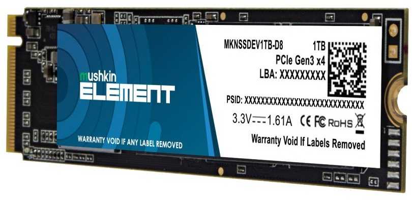 Mushkin Element NVMe SSD, PCIe 3.0 M.2 Typ 2280 – 1 TB