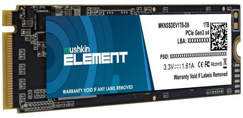 Mushkin Element NVMe SSD, PCIe 3.0 M.2 Typ 2280 – 1 TB