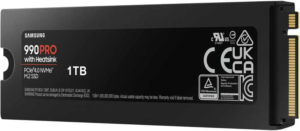 Vidinė atmintis Samsung 990 PRO with Heatsink PCIe 4.0 NVMe M.2, 1 TB, MZ-V9P1T0GW