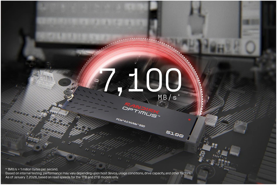 Kietasis diskas SanDisk Optimus 5100 1TB M.2 PCIe 4.0 NVMe