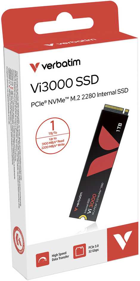 M.2 1TB Verbatim interne SSD PCIe 3.0 2280 Vi3000
