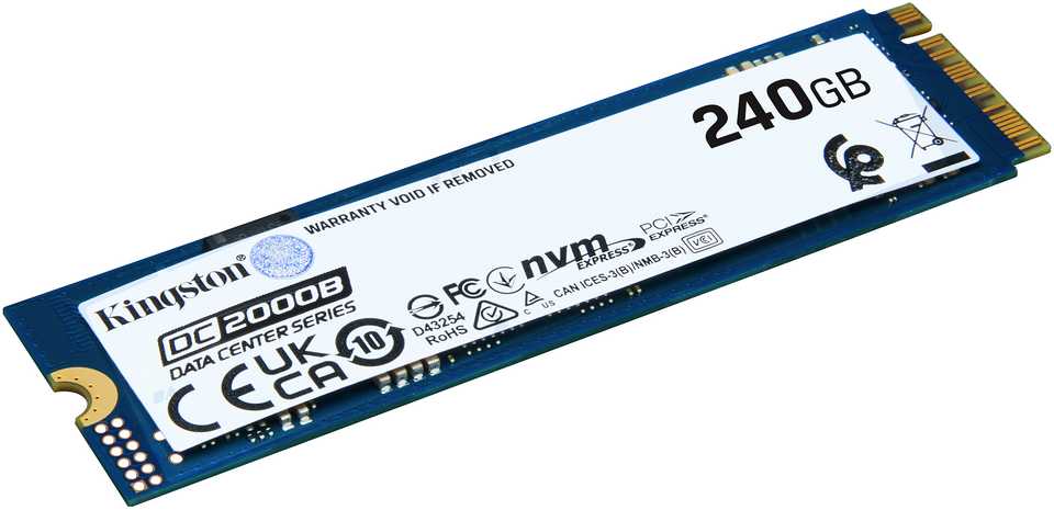 Kingston Technology 240G DC2000B PCIe 4.0 M.2 2280 Enterprise SSD (be radiatoriaus), 240 GB, M.2, 4500 MB/s