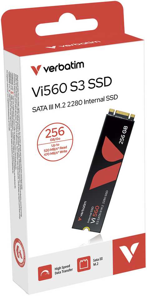 Verbatim Vi560 S3 SSD 256GB M.2 SATA 6Gb/s – vidinis kietojo kūno modulis