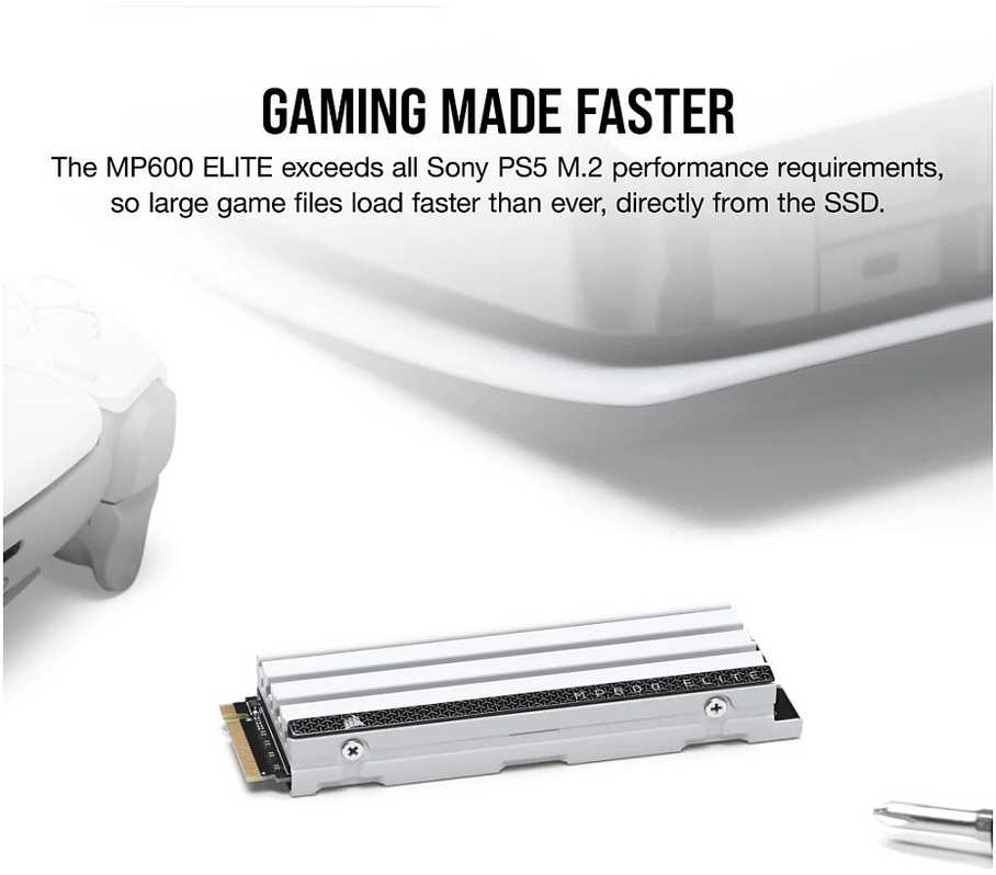 Corsair | SSD | MP600 ELITE | 2000 GB | SSD form factor M.2 2280 | Solid-state drive sąsaja PCIe Gen 4×4 | Skaitymo greitis 7000 MB/s | Rašymo greitis 6500 MB/s