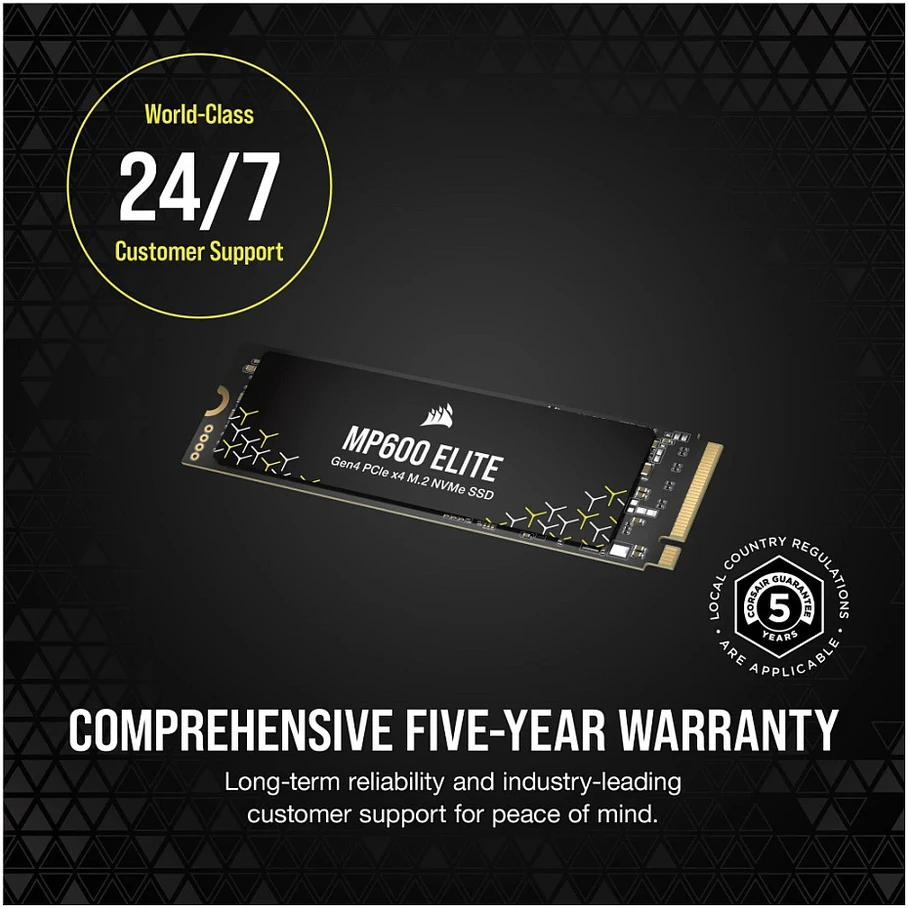„Corsair MP600 Elite NVMe SSD“, PCIe 4.0 M.2 tipo 2280 – 2 TB