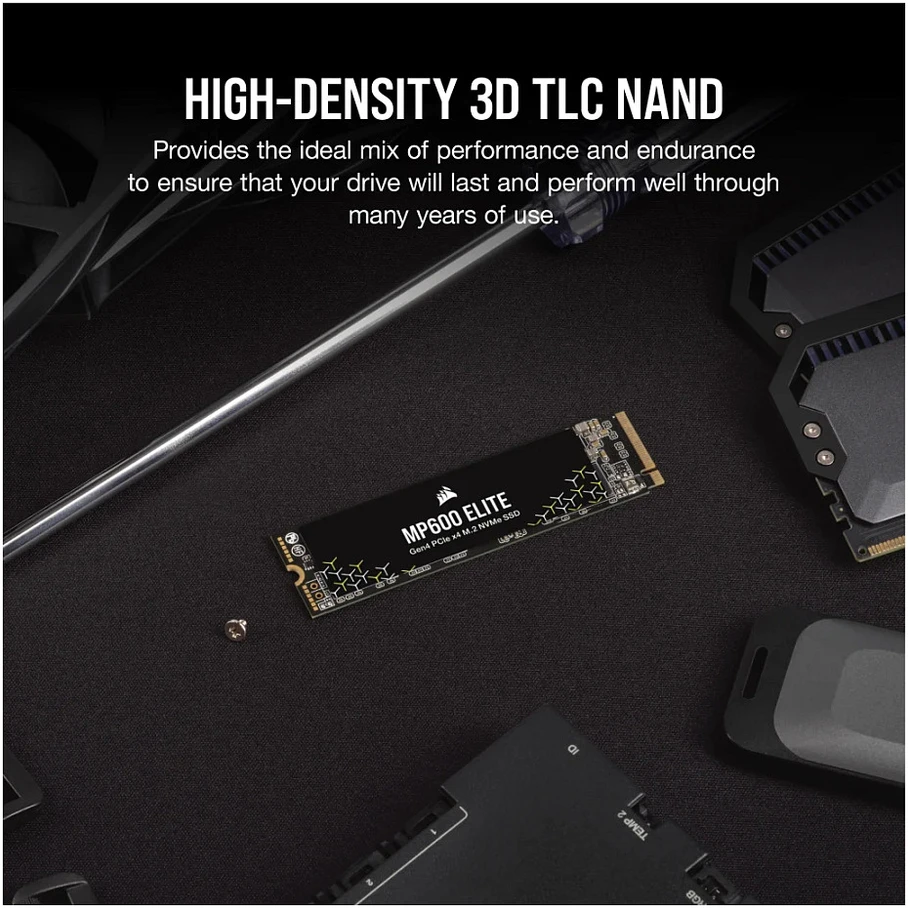 „Corsair MP600 Elite NVMe SSD“, PCIe 4.0 M.2 tipo 2280 – 2 TB