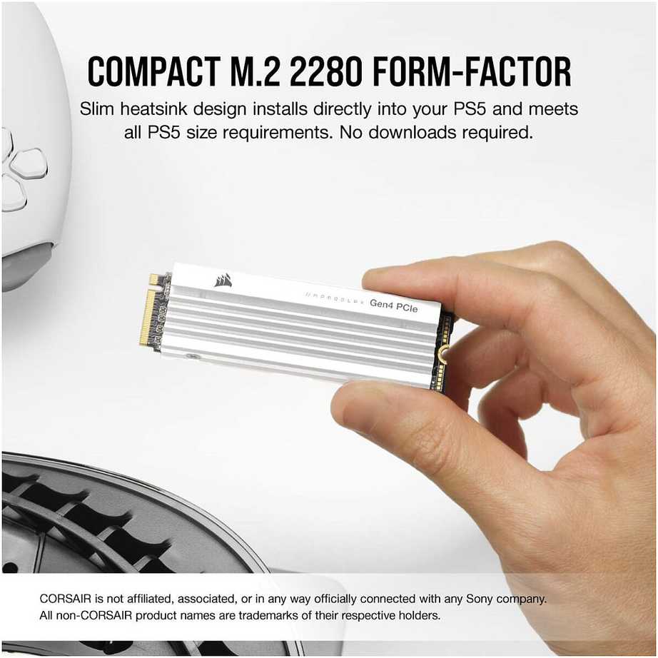 Corsair MP600 Pro LPX NVMe SSD, PCIe 4.0 M.2 Typ 2280 – 2 TB – baltas
