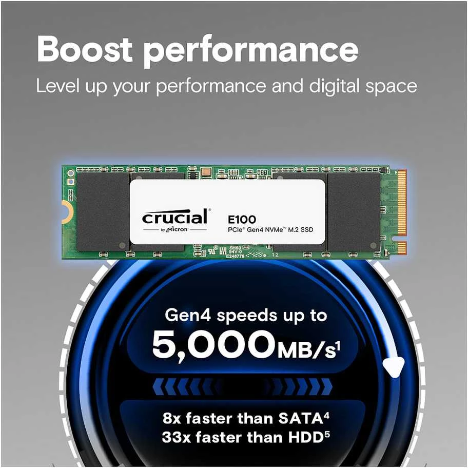 Crucial E100 M.2 PCIe 4.0 NVMe 2TB