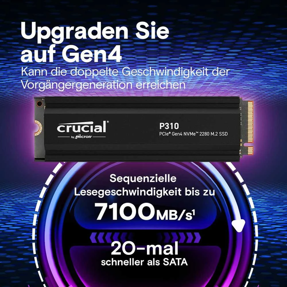„Crucial P310 M.2 PCIe 4.0 NVMe 2TB“ aušintuvas