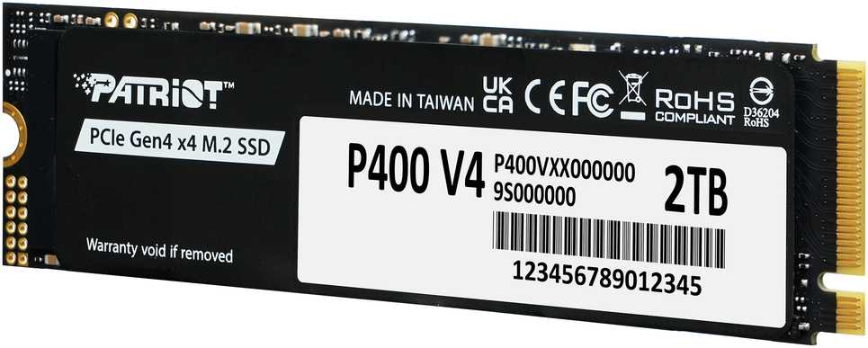 Patriot P400 V4 2 TB, SSD – PCIe 4.0 x4, NVMe 2.0, M.2 2280