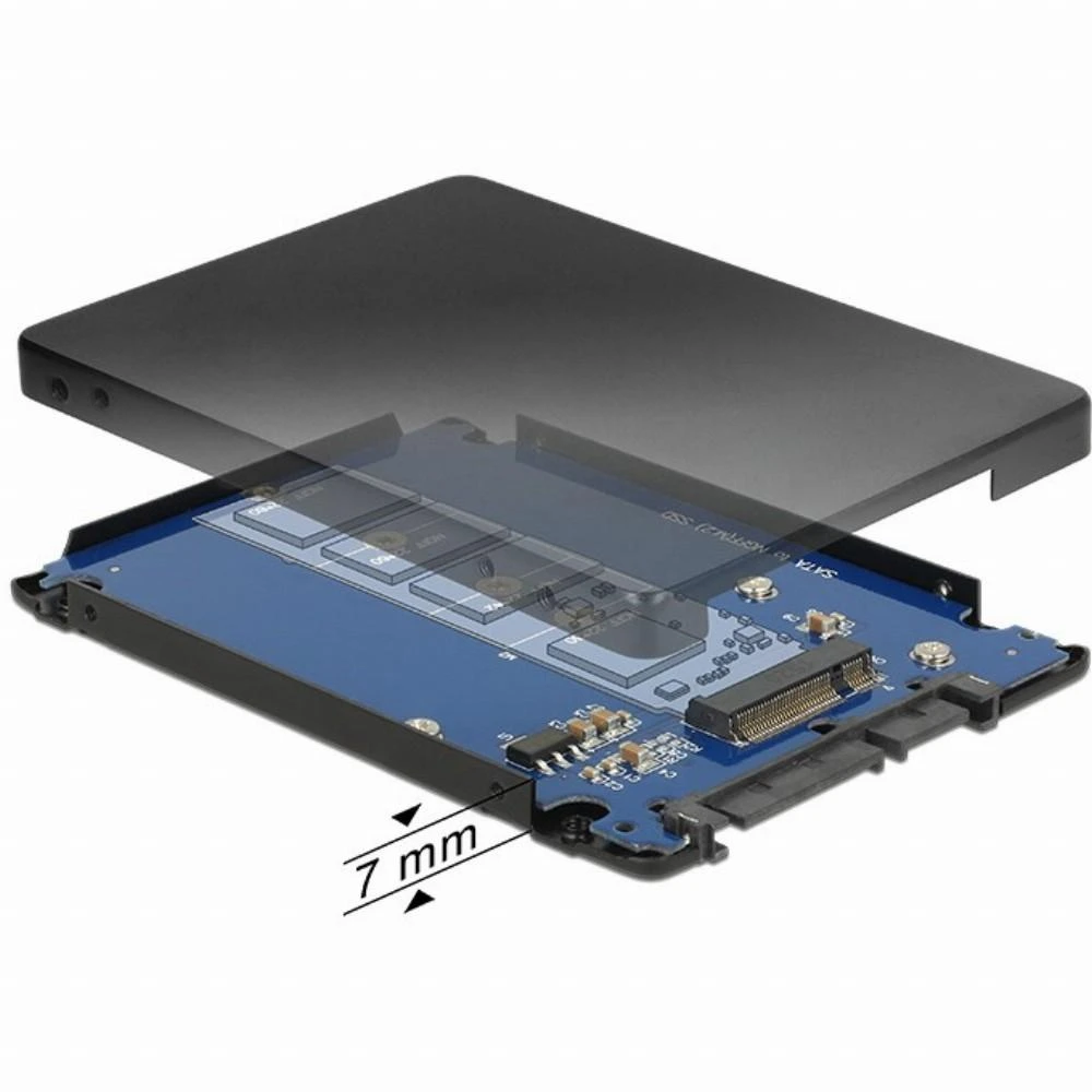 DELOCK 2.5 Converter SATA 22 Pin > M.2 NGFF su korpusu