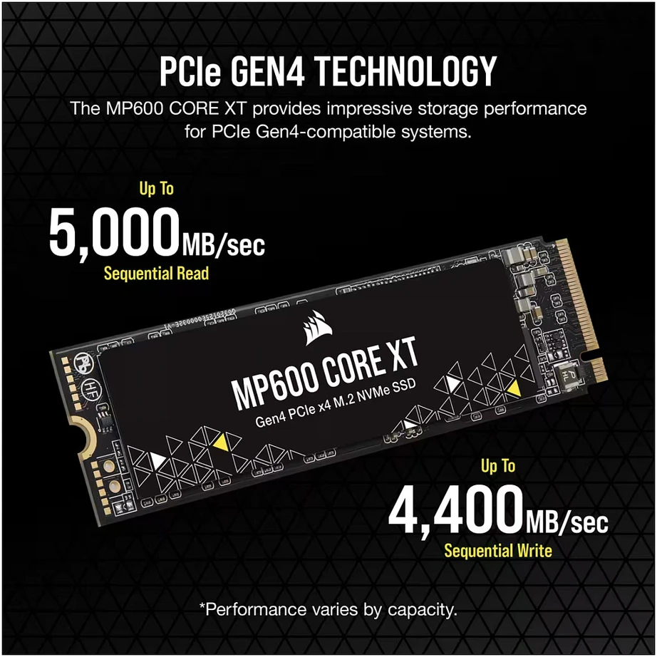 „Corsair MP600 CORE XT M.2 Gen4 PCIe x4 NVMe 4TB“ kietasis diskas