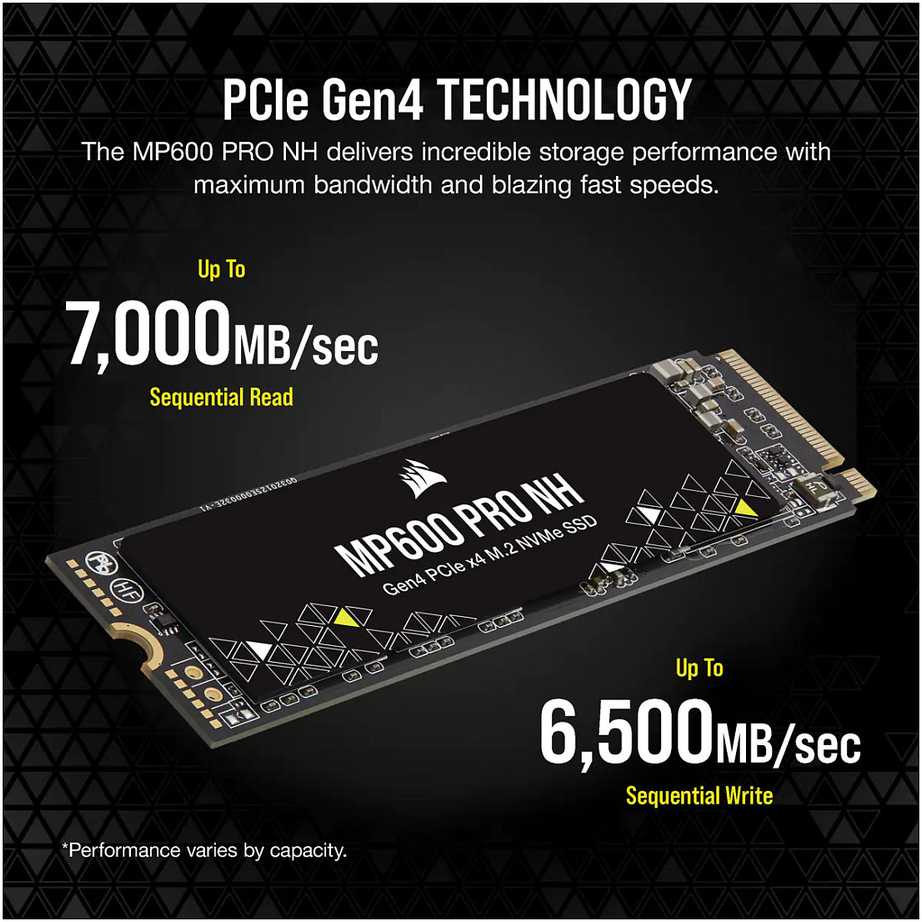 M.2 4TB CORSAIR PCI-E NVMe Gen4 MP600 PRO NH mažmeninė prekyba