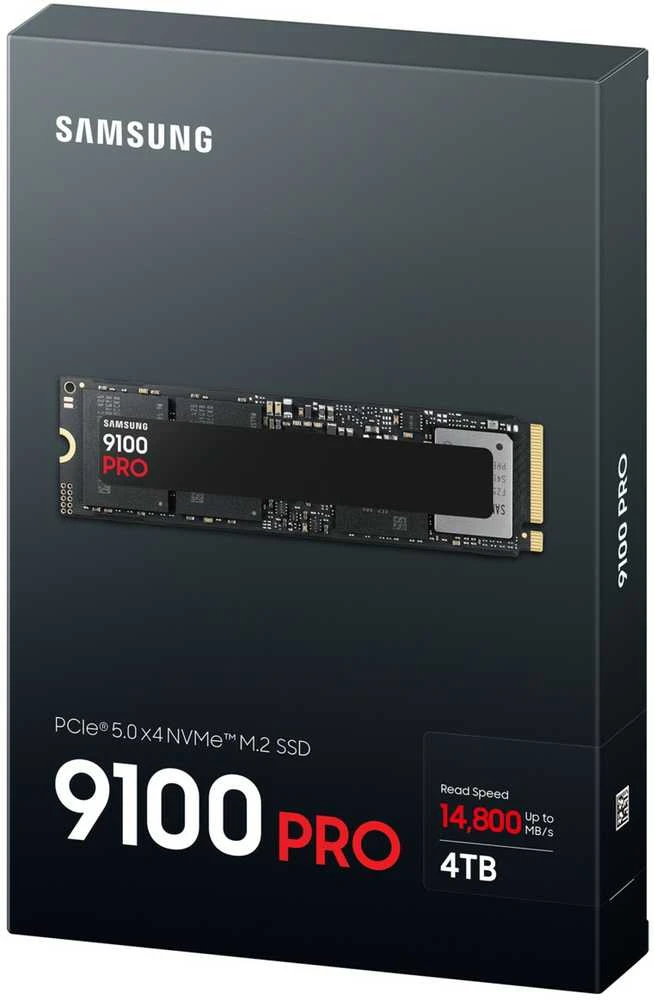 Samsung 9100 PRO | Solid state drive | 4000 GB | SSD form factor M.2 2280 | Solid-state drive sąsaja PCI Express 5.0 x4 (NVMe) | Skaitymo greitis 14800 MB/s | Rašymo greitis 13400 MB/s