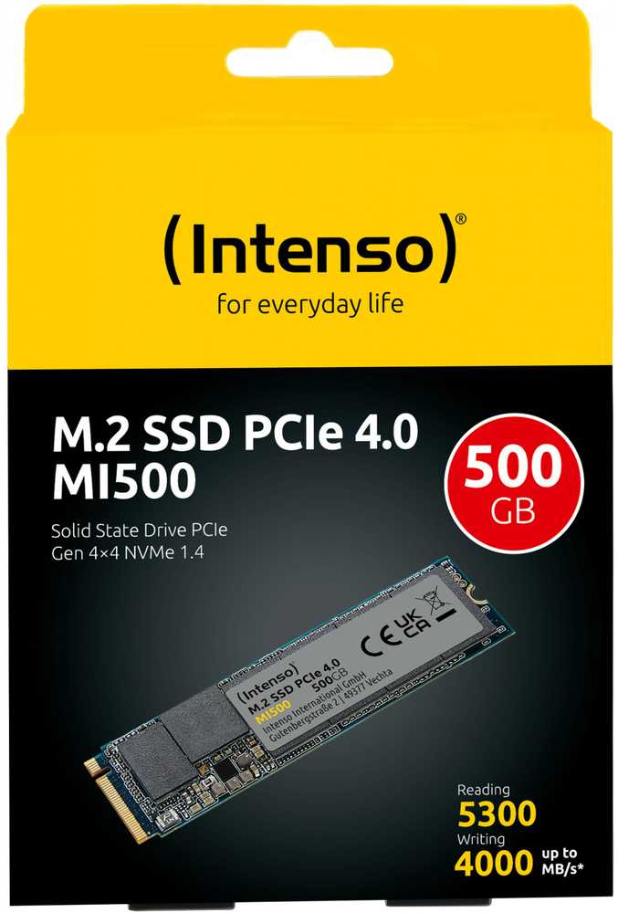 M.2 500GB Intenso MI500 NVMe PCIe 4.0 x 4