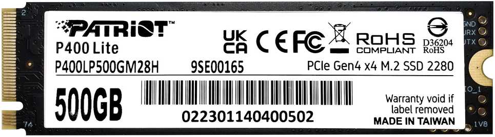 SSD vidinis kietasis diskas Patriot P400 Lite (P400LP500GM28H), 500GB, M.2 2280