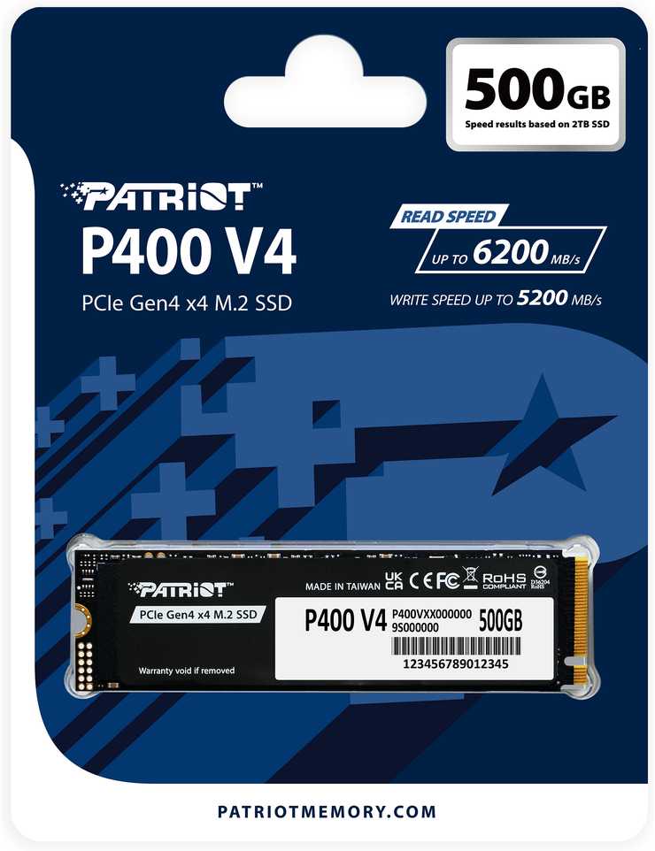 Patriot P400 V4 PCIe4 NVMe 500GB