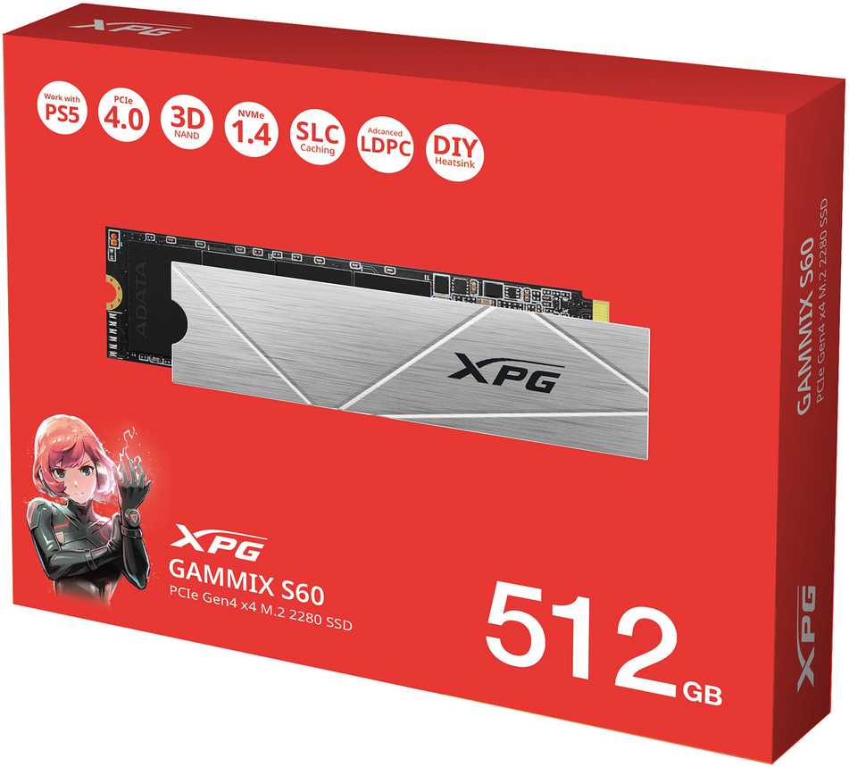 Adata XPG Gammix S60 Blade M.2 NVMe PCIe4x4 512GB