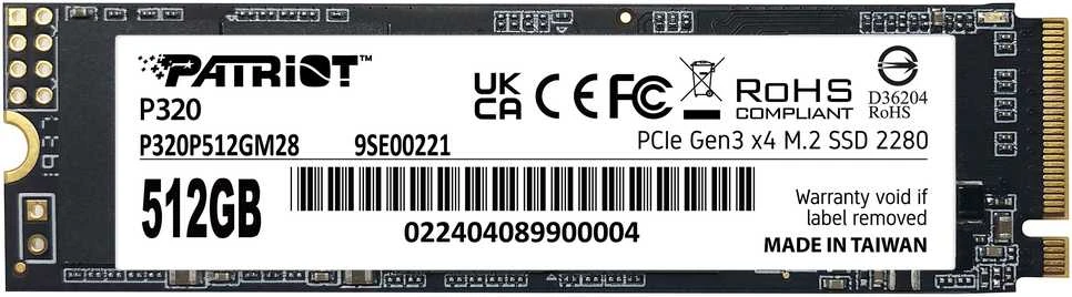 PATRIOT P320 512GB M.2 2280 PCIE SSD