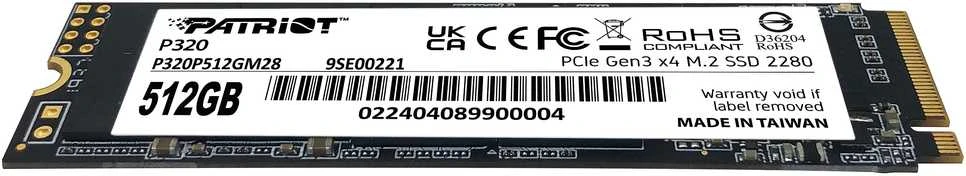 PATRIOT P320 512GB M.2 2280 PCIE SSD