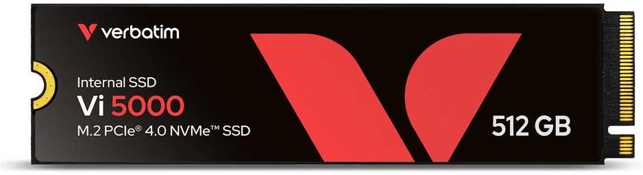SSD vidinis Verbatim Vi5000 M.2, 31825, 512 GB, juodas, 5000 MB/s-R, NVMe, 2500 MB/s-W