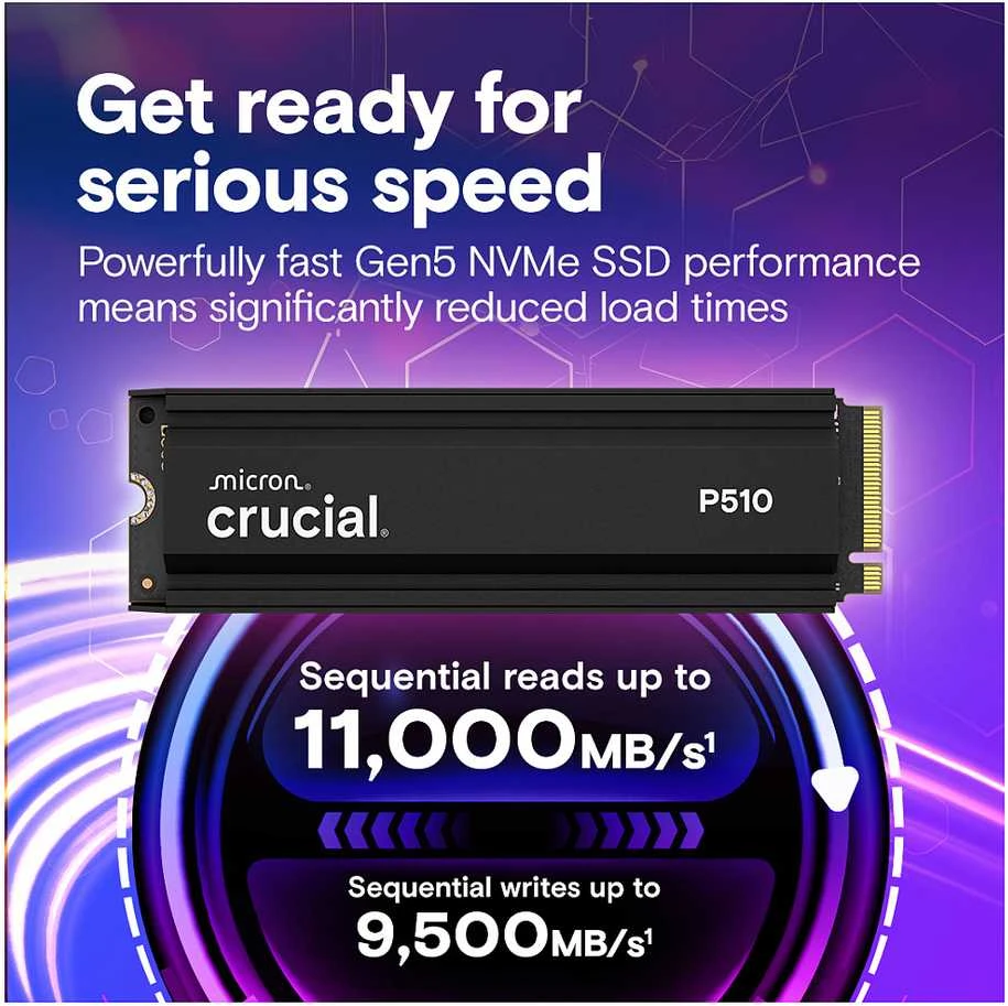 „Crucial P510 M.2 PCIe 5.0 NVMe 2TB“ aušintuvas