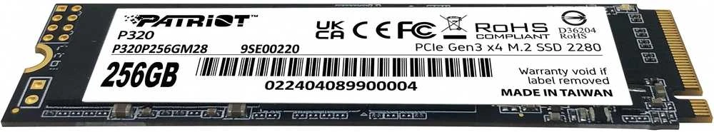 M.2 SSD - Patriot Viper P320 256GB 2.2GB/s, Juodas