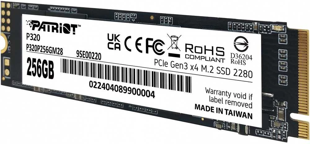 M.2 SSD - Patriot Viper P320 256GB 2.2GB/s, Juodas