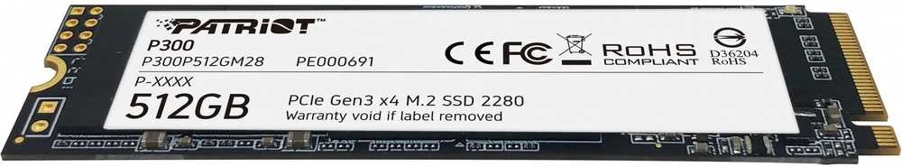 Kietasis vidinis diskas Patriot P300 M.2 PCIe Gen 3 x4 512GB SSD
